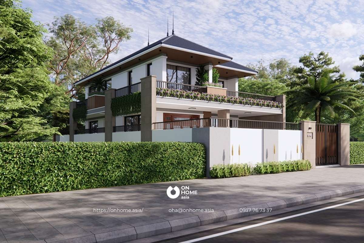 Biệt thự 2 tầng kiểu Nhật đơn giản, đẹp