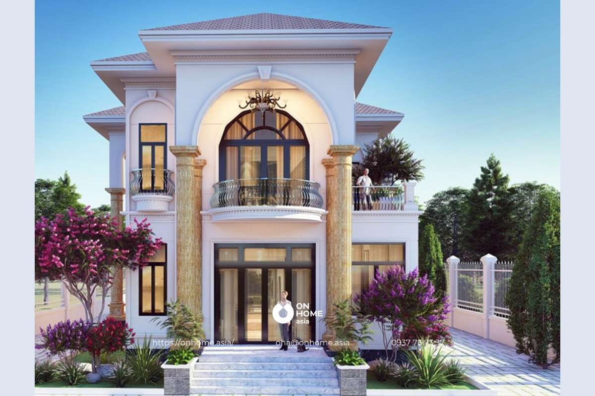 Mẫu thiết kế biệt thự 2 tầng phong cách Pháp ấn tượng