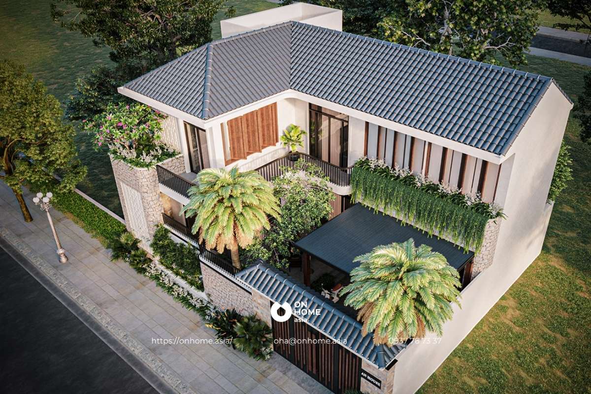 Thiết kế biệt thự sân vườn 2 tầng đẹp