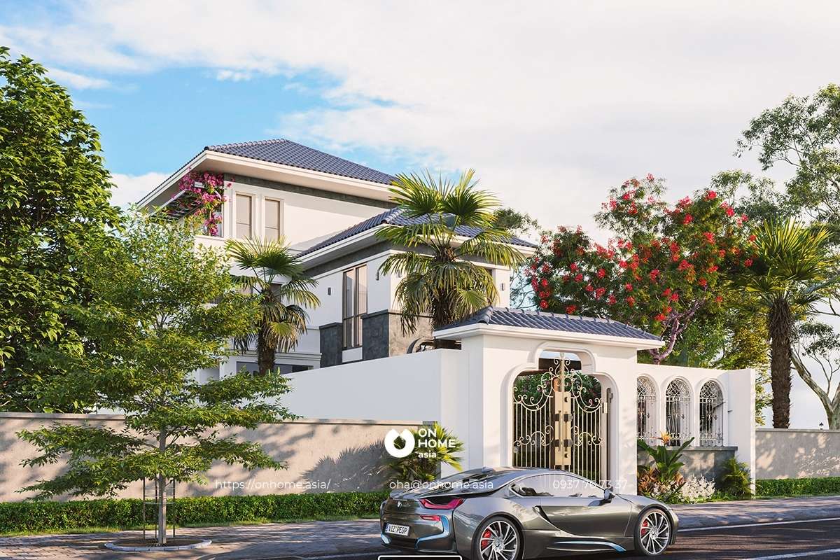 Biệt thự mái Nhật 2 tầng