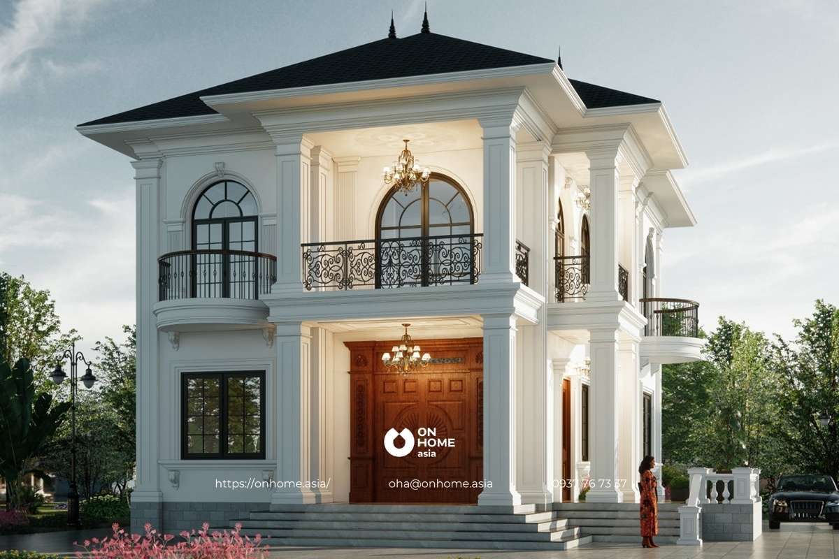 Biệt thự 2 tầng đẹp kiến trúc Pháp ấn tượng