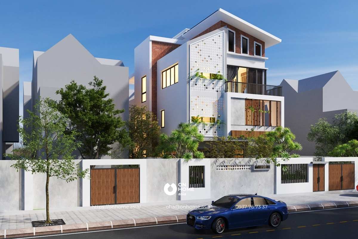 Biệt thự sân vườn 3 tầng hiện đại đẹp