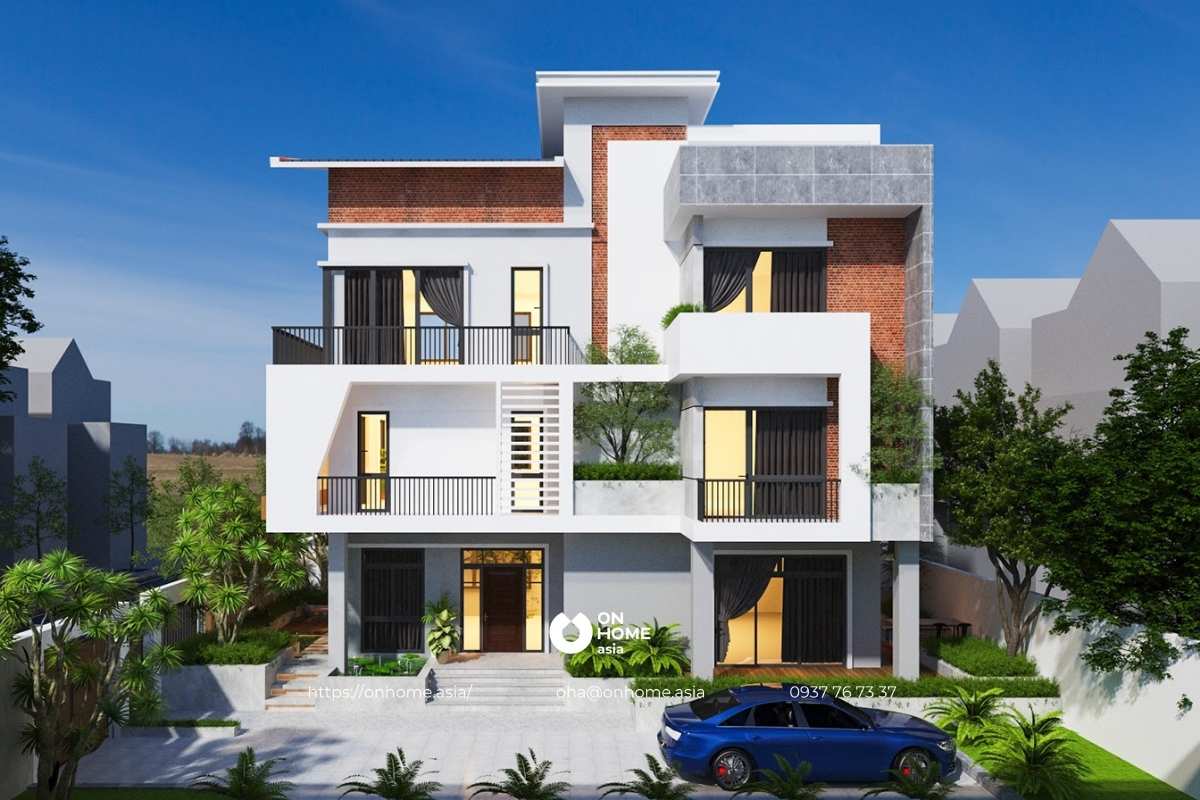 Biệt thự sân vườn 3 tầng hiện đại đẹp