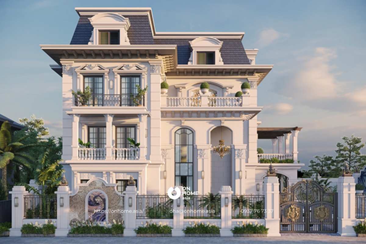Biệt thự kiểu Pháp 3 tầng đẹp 300m2