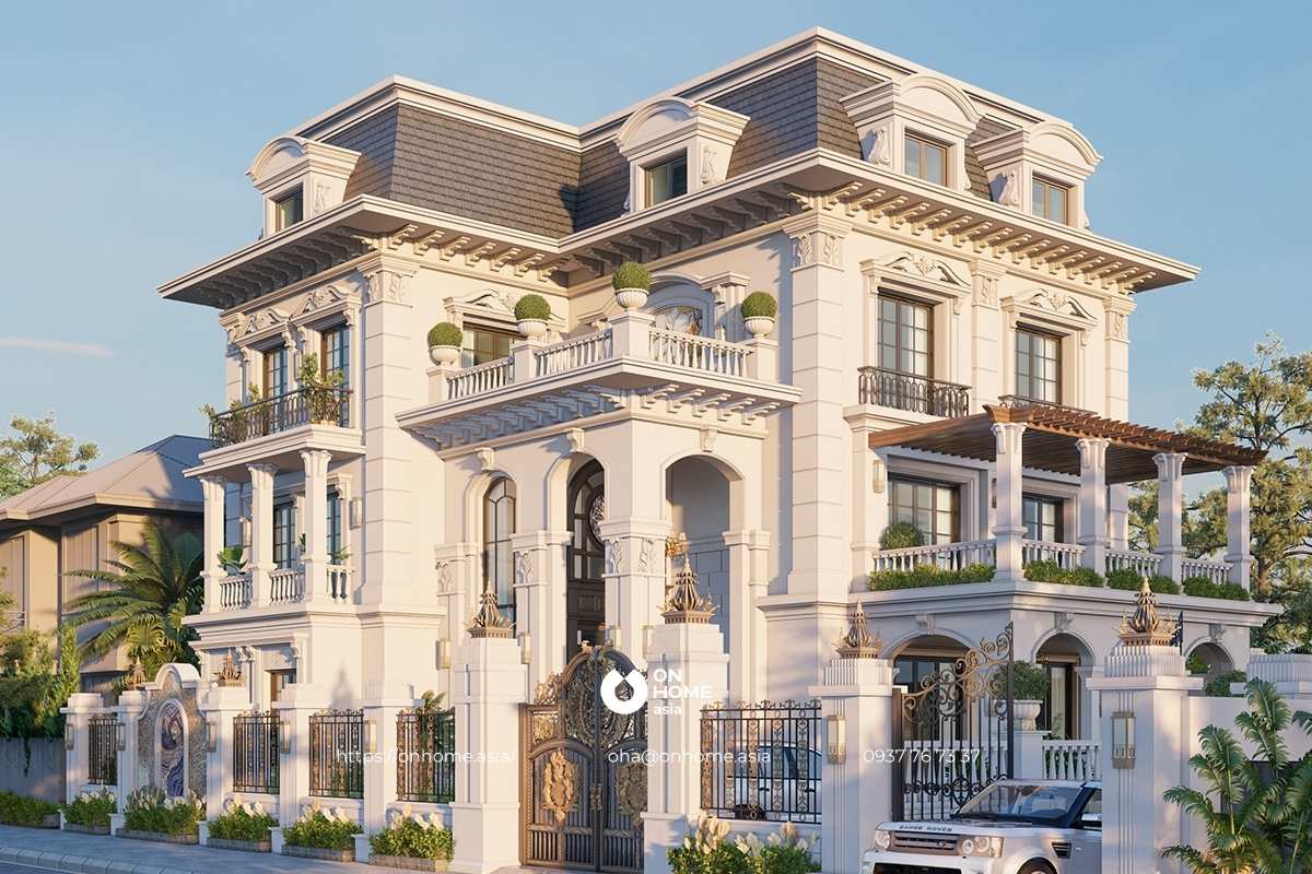 Nhà biệt thự kiểu Pháp Tân Cổ Điển 3 tầng 300m2
