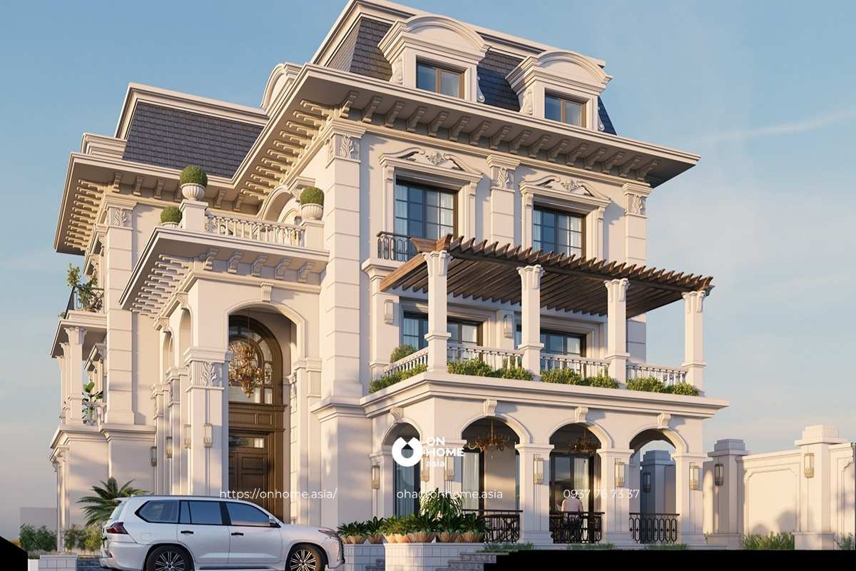Nhà biệt thự kiểu Pháp Tân Cổ Điển 3 tầng 300m2 sang trọng