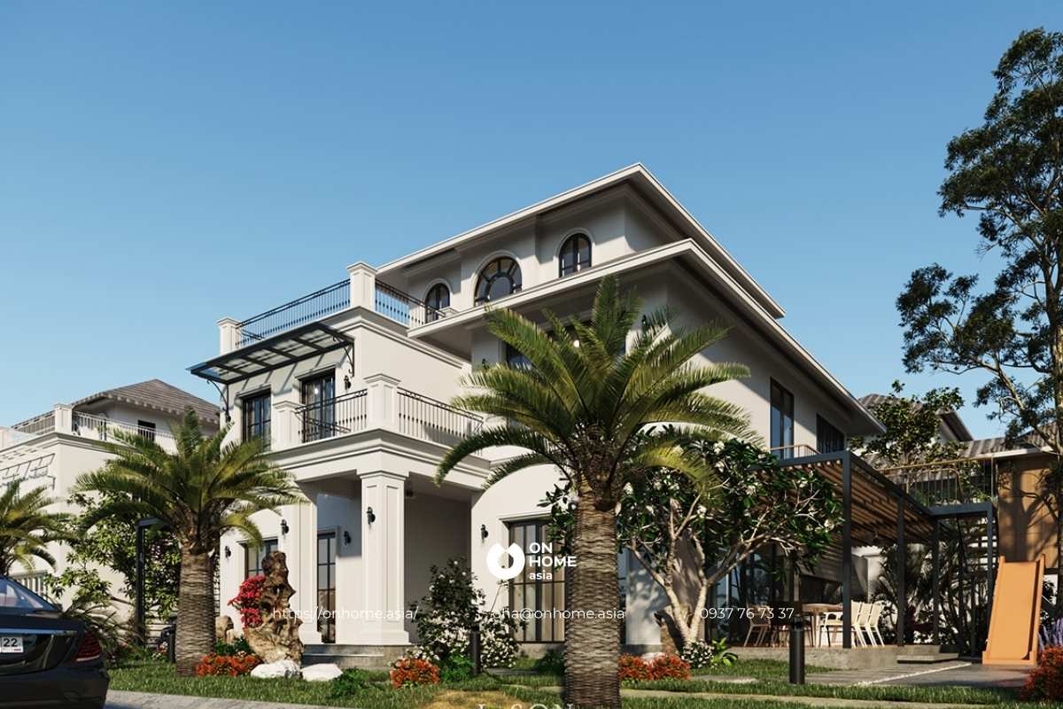 Nhà biệt thự 3 tầng có tầng hầm sang trọng