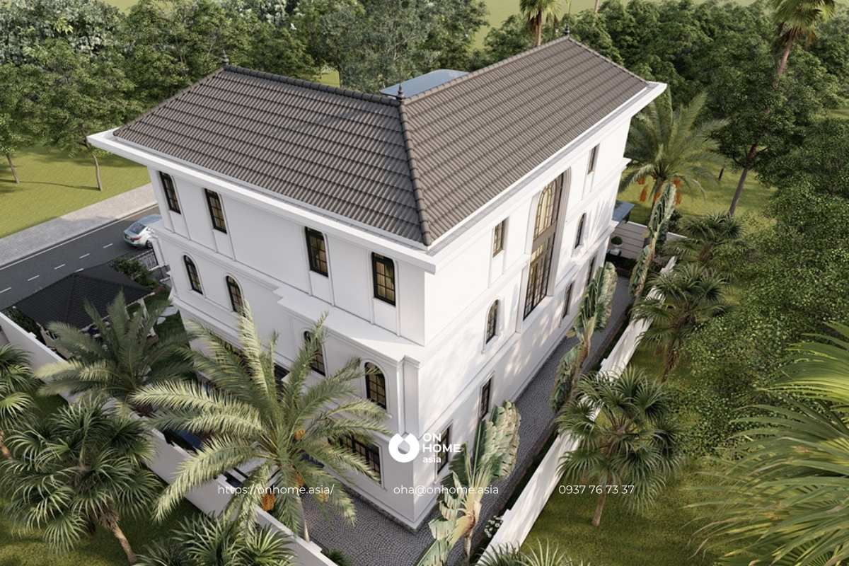 Biệt thự kiểu Pháp 3 tầng có sân vườn sang chảnh