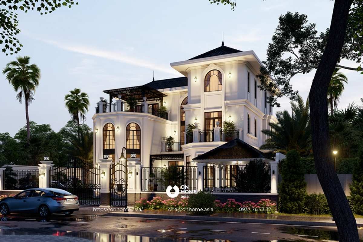 Biệt thự kiểu Pháp 3 tầng có sân vườn