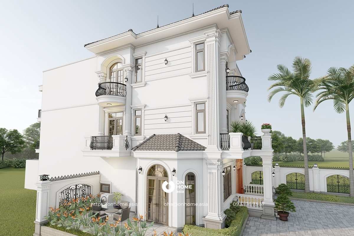 Nhà biệt thự mái Thái 3 tầng Tân Cổ Điển