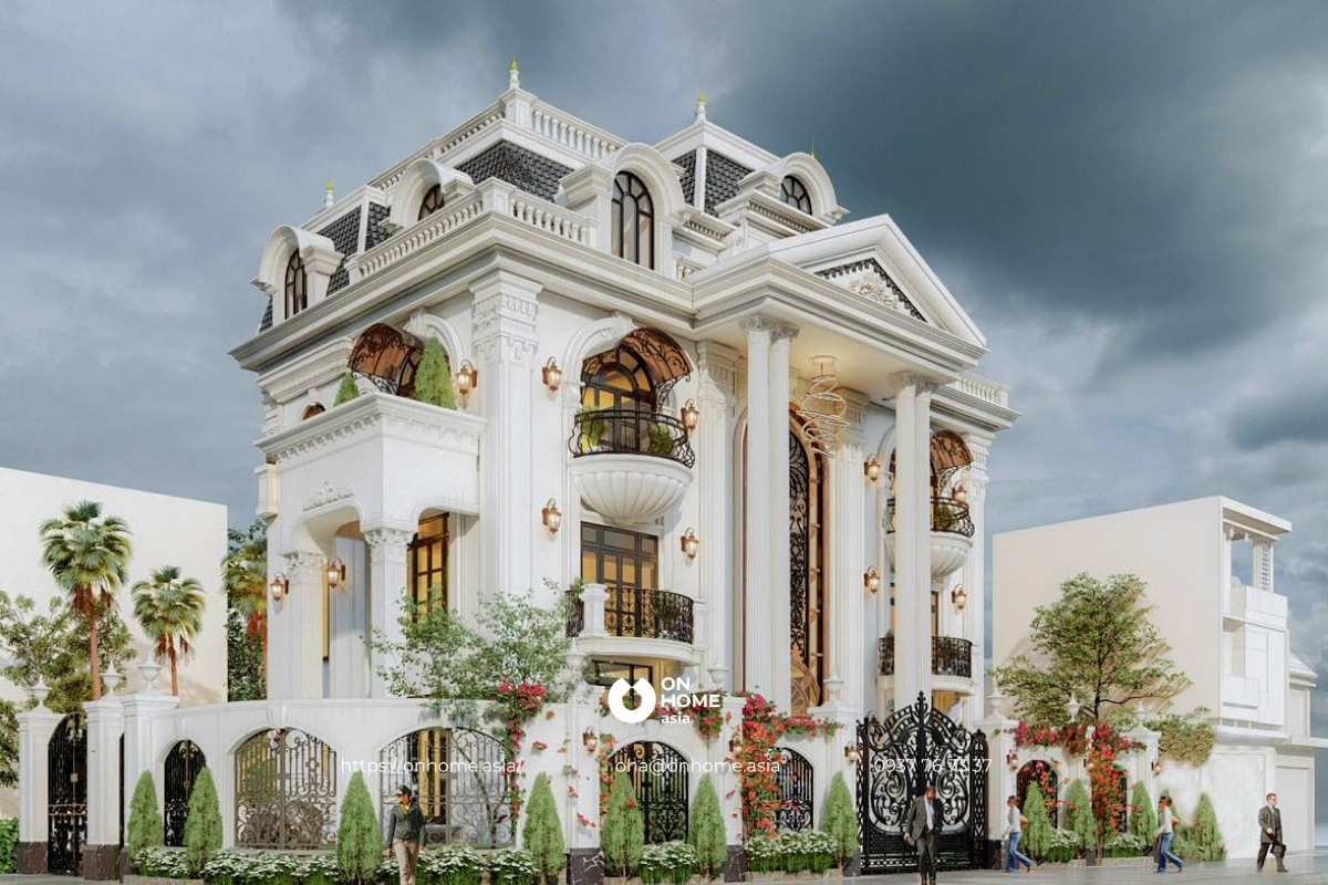 Biệt thự 3 tầng Tân Cổ Điển 2 mặt tiền sang trọng