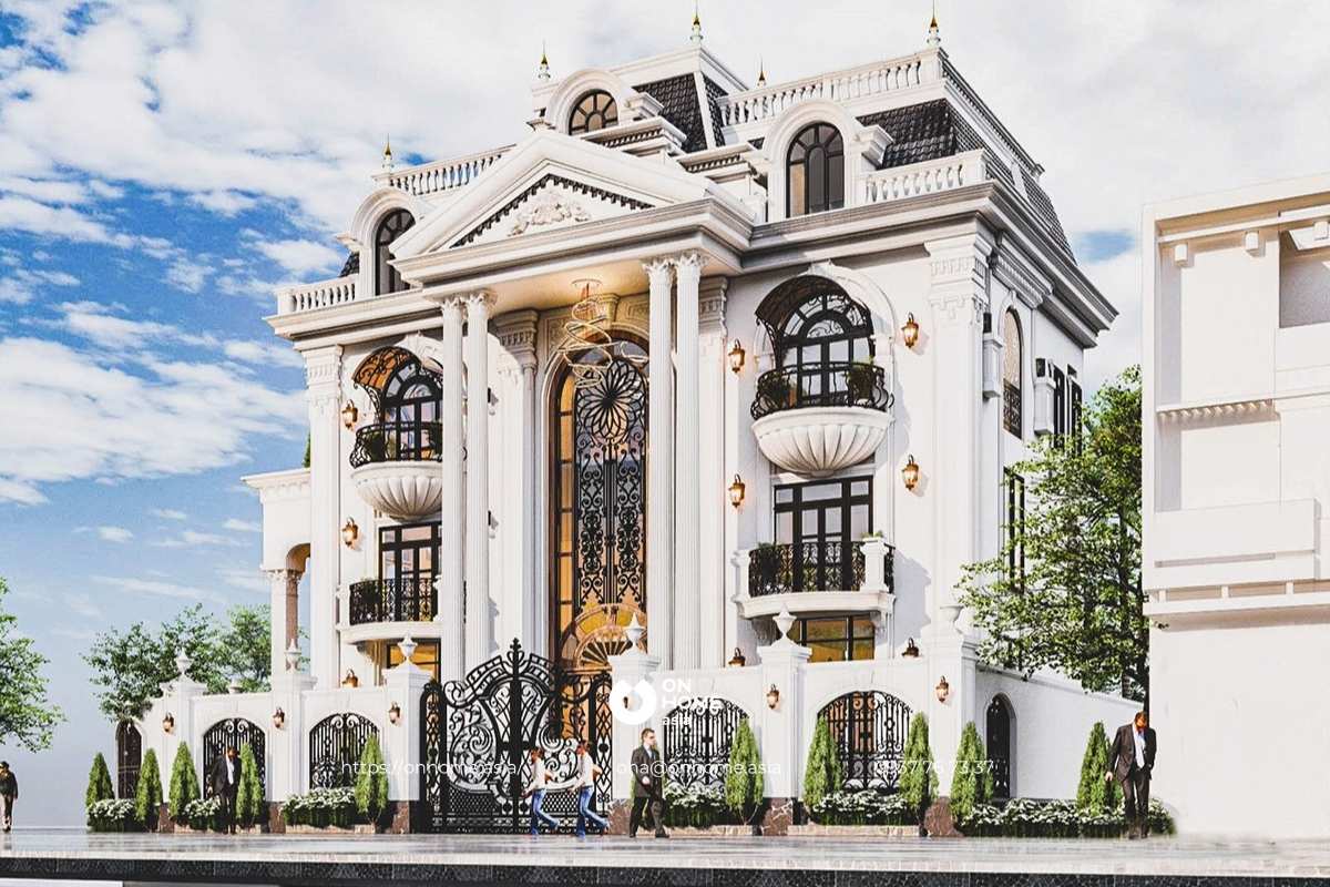 Biệt thự 3 tầng Tân Cổ Điển 2 mặt tiền