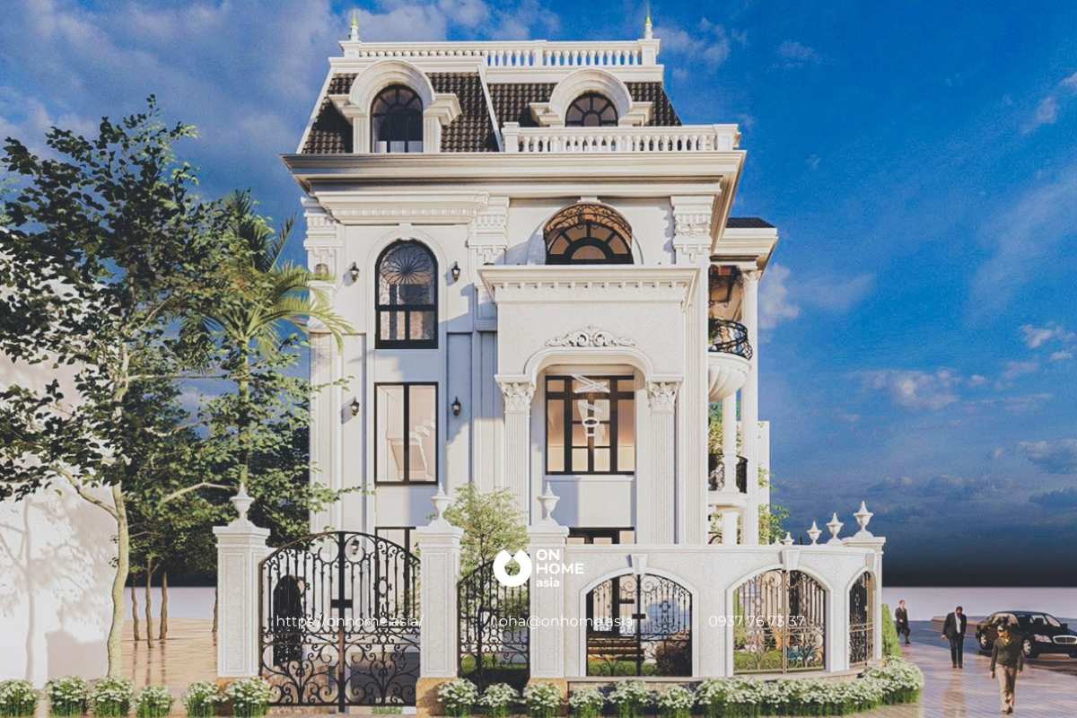 Biệt thự 3 tầng đẹp Tân Cổ Điển 2 mặt tiền