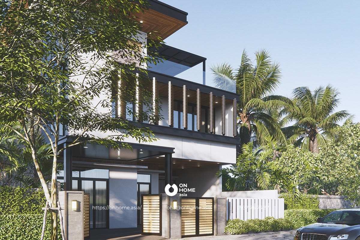 Biệt thự kiểu Nhật 3 tầng có tầng hầm