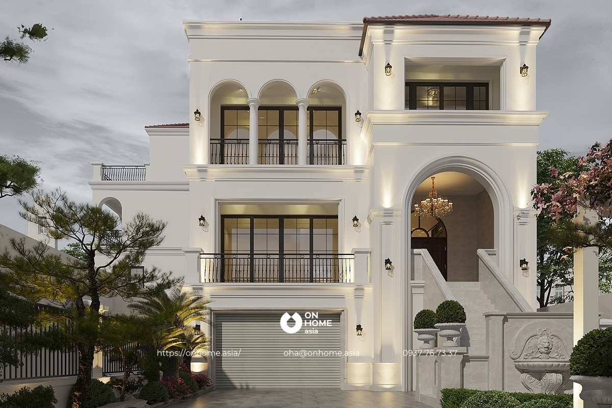 Thiết kế biệt thự 3 tầng hiện đại 120m2 sang trọng