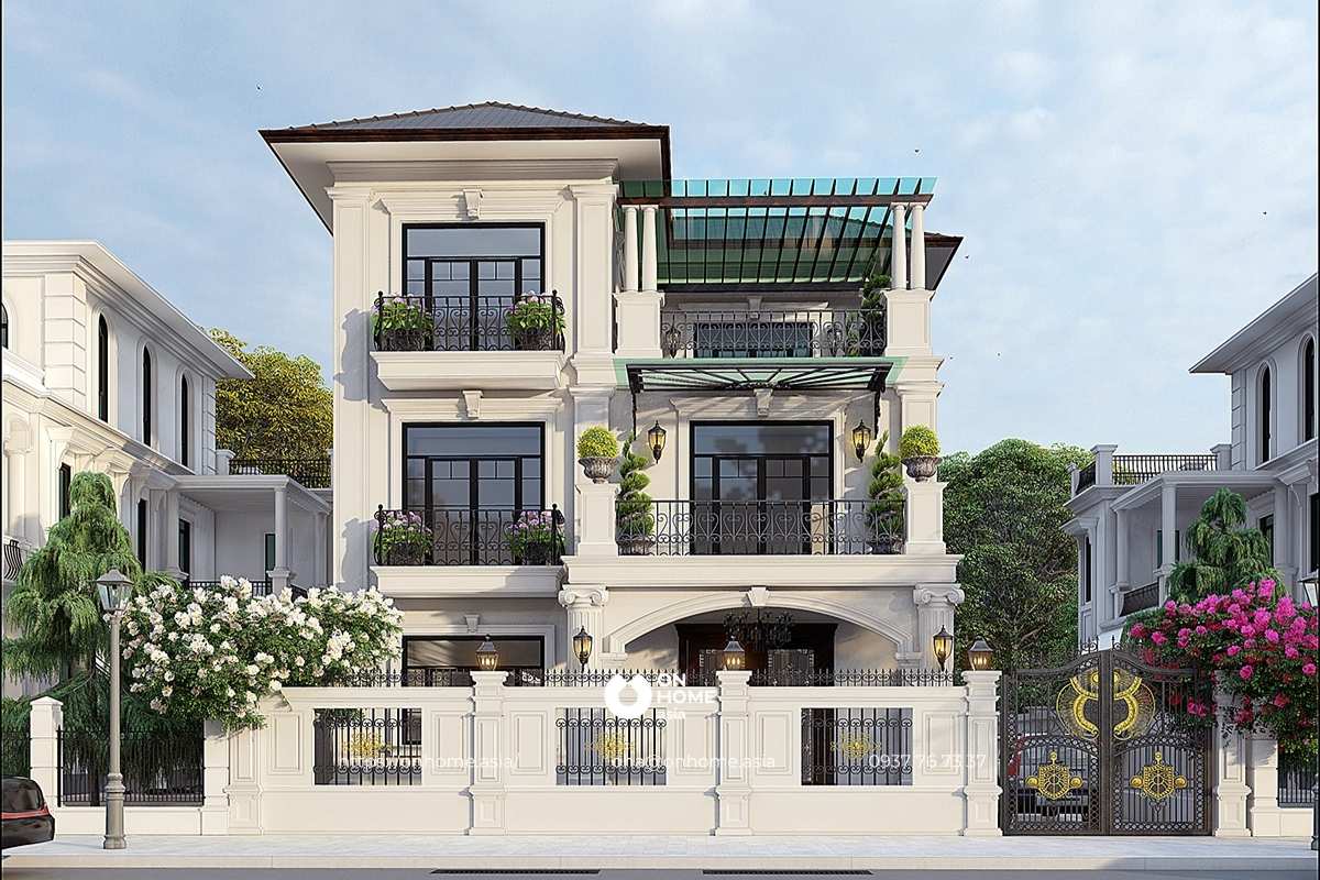 Nhà biệt thự 3 tầng mái Nhật sang trọng