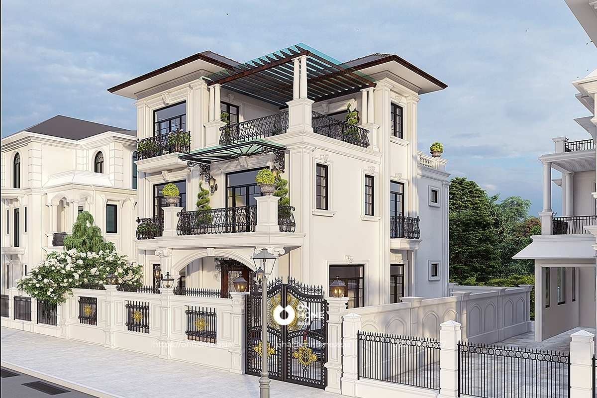 Nhà biệt thự 3 tầng mái Nhật đẹp