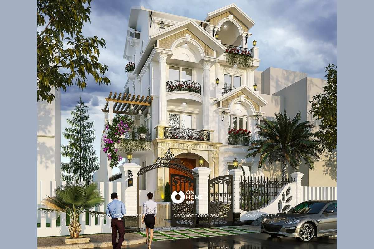 Thiết kế biệt thự 3 tầng mái Thái sang trọng