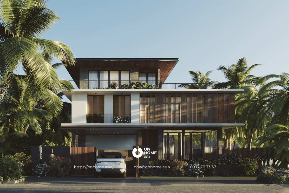 Biệt thự kiểu Nhật 3 tầng sân vườn đẹp