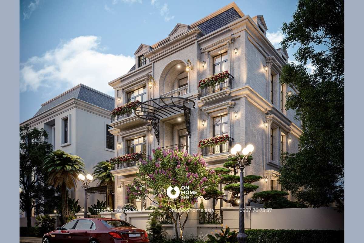 Nhà biệt thự 3 tầng kiến trúc Pháp đẳng cấp
