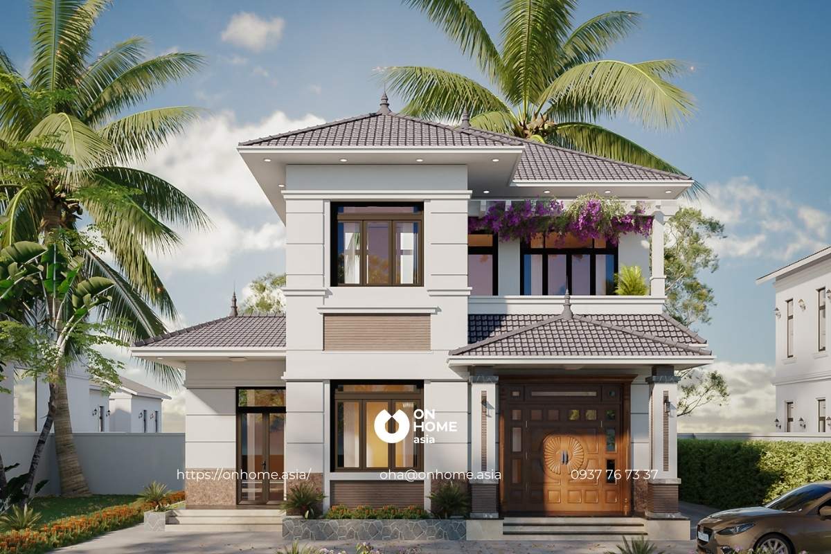 Mẫu biệt thự mái Thái 2 tầng Tân Cổ Điển