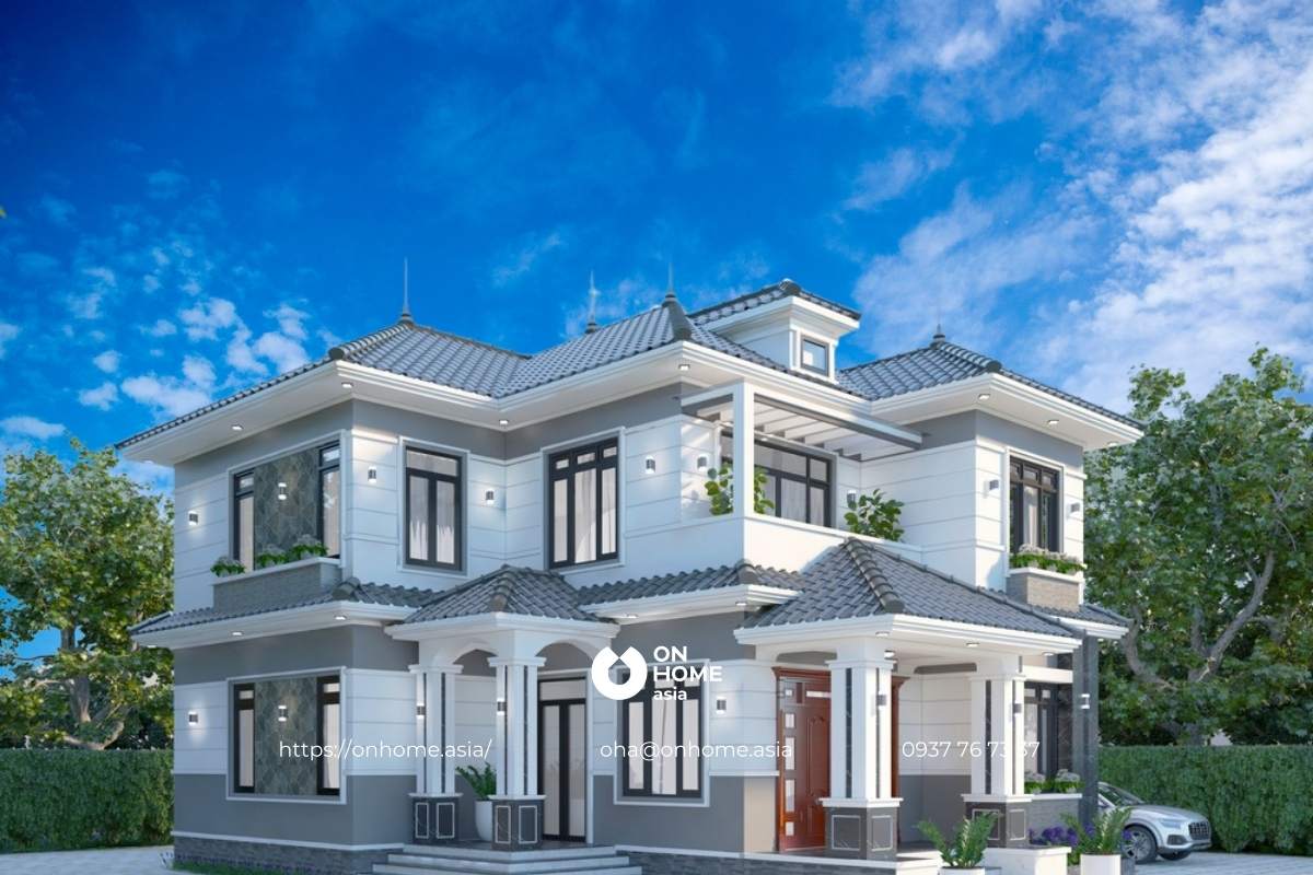 Thiết kế biệt thự mái Thái 200m2