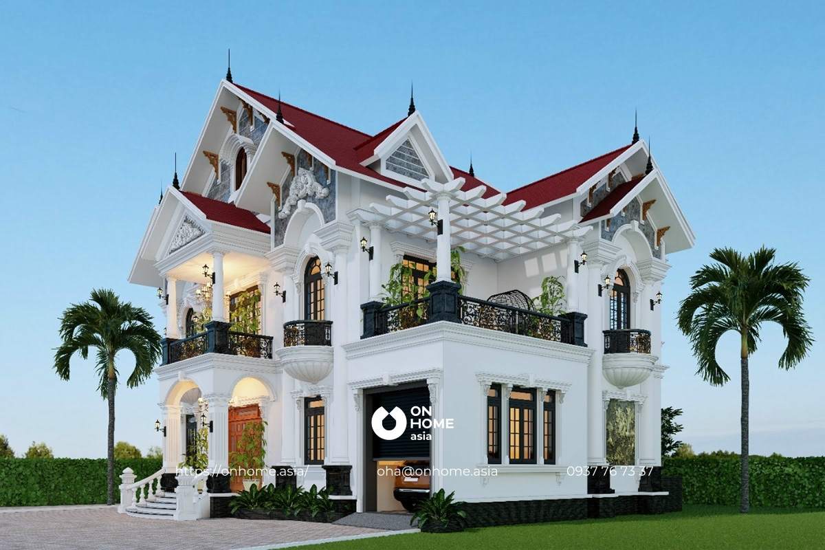 Thiết kế biệt thự mái Thái 2 tầng