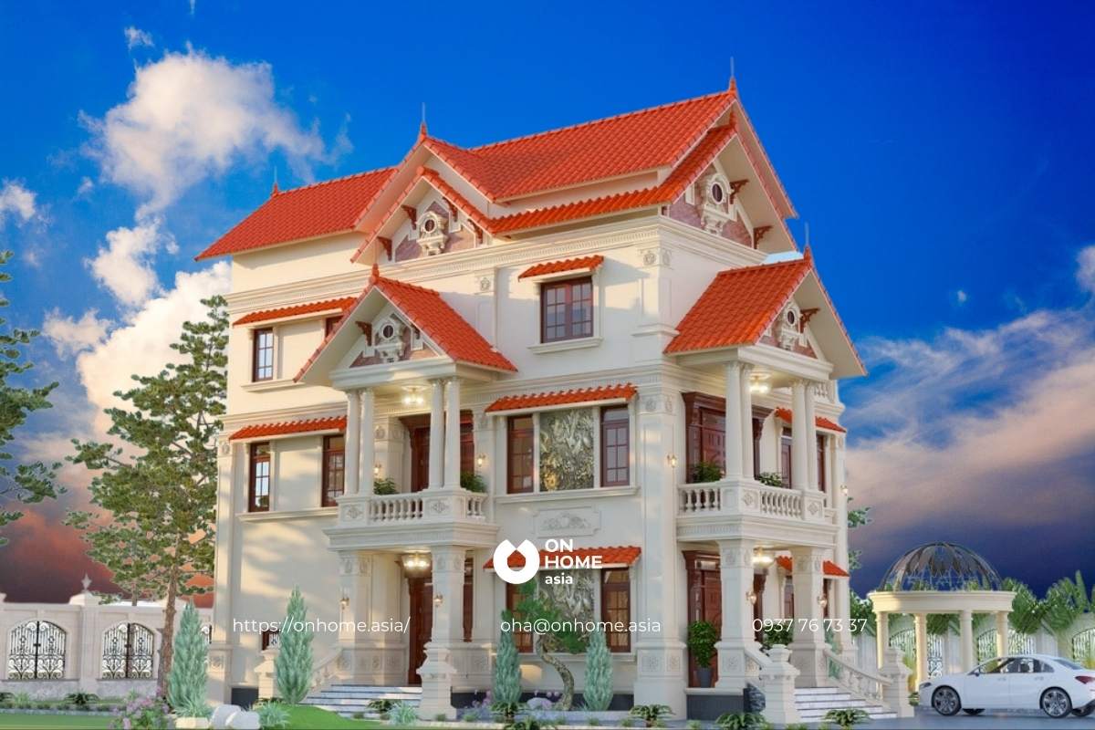 Biệt thự mái Thái 3 tầng 5 phòng ngủ sang trọng