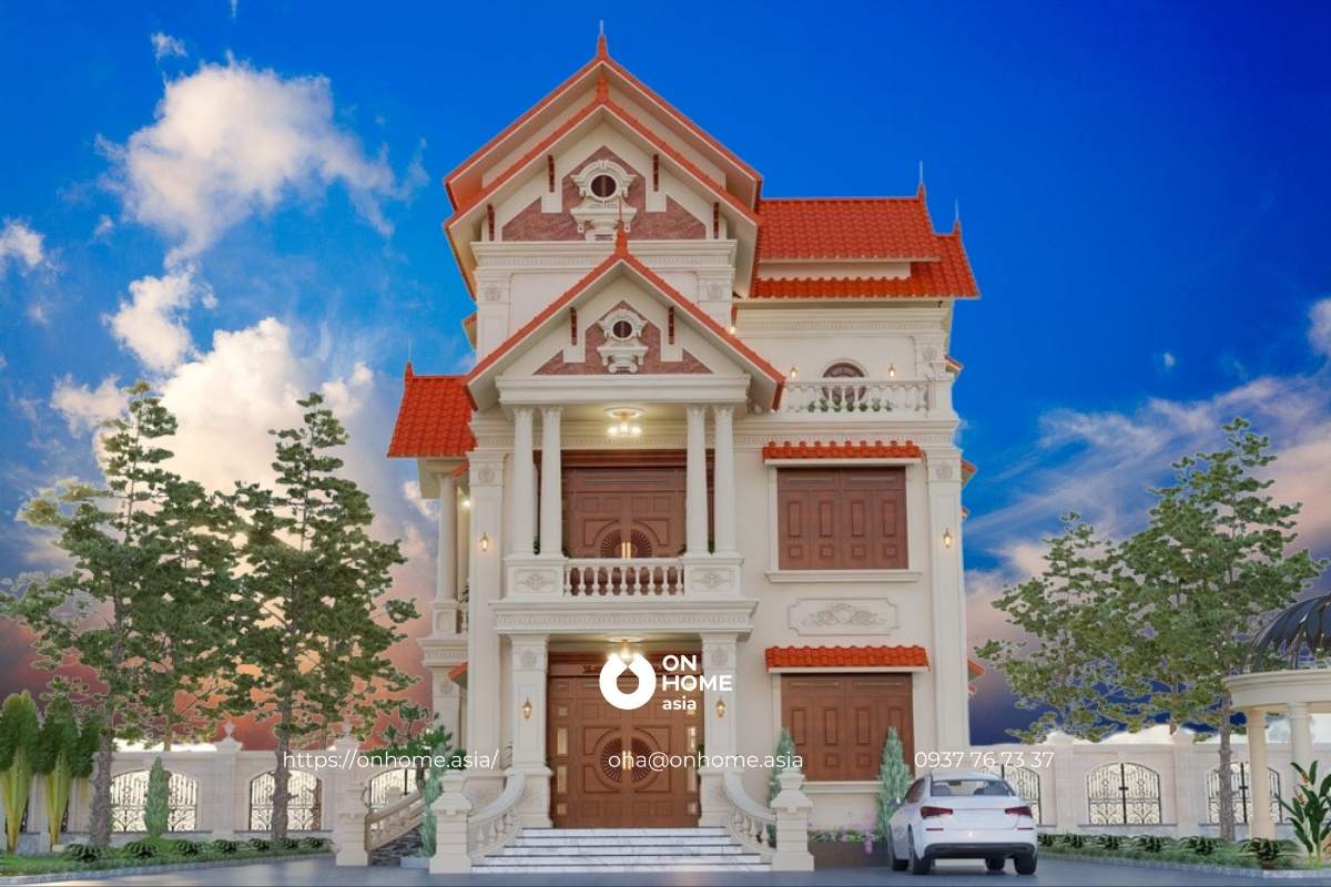 Nhà biệt thự mái Thái 3 tầng 5 phòng ngủ