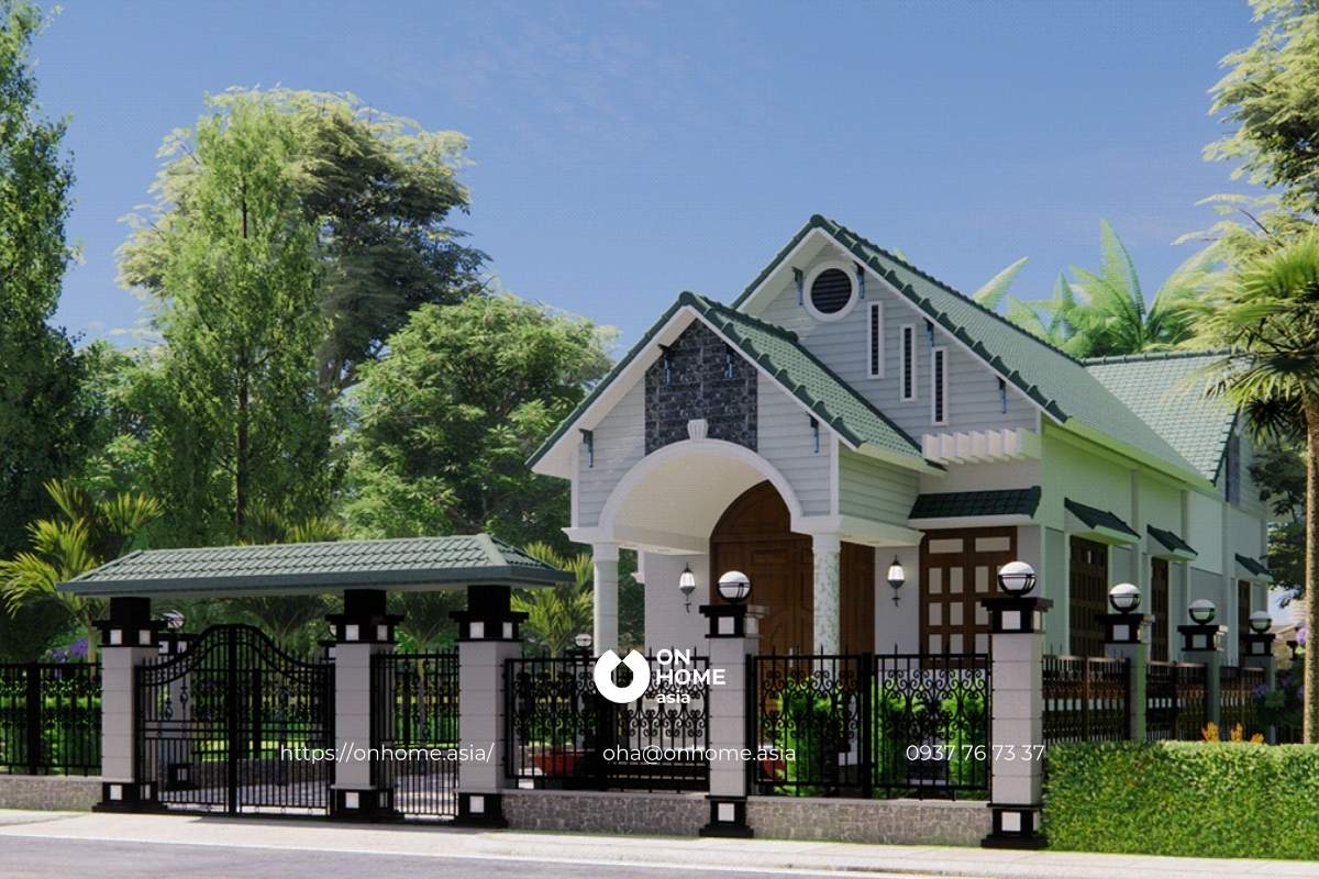 Biệt thự mái Thái 1 tầng hiện đại đẹp