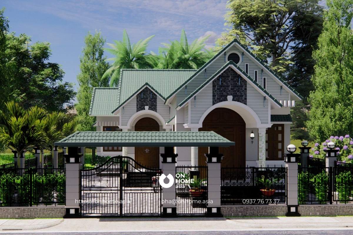 Thiết kế biệt thự mái Thái 1 tầng hiện đại đẹp