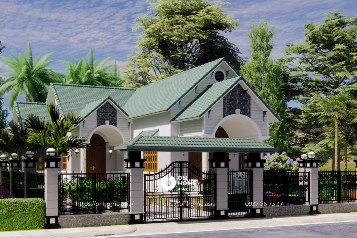 Biệt thự mái Thái 1 tầng hiện đại