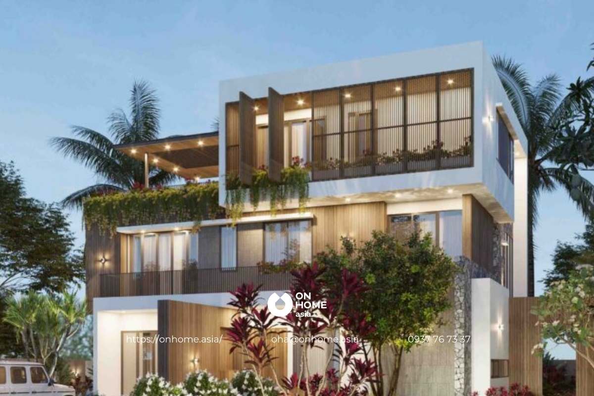 Biệt thự nhà vườn 2 tầng có hồ bơi