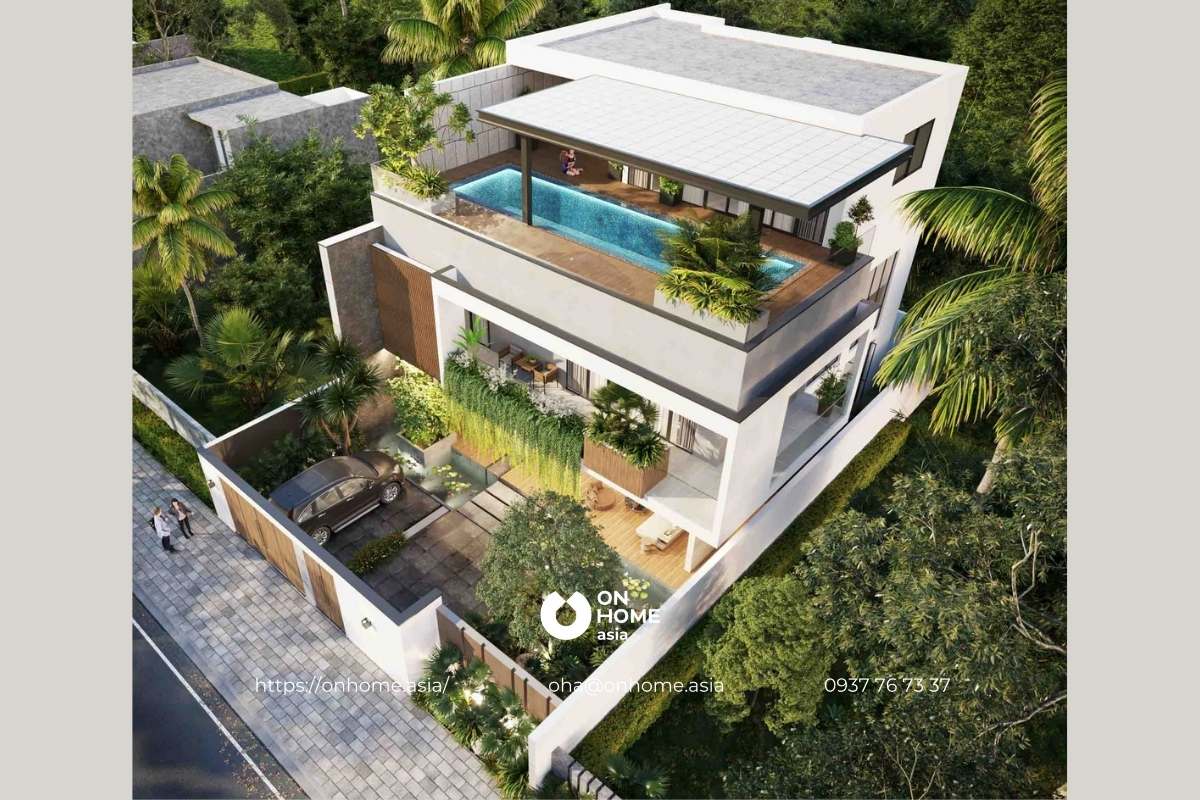 Mẫu thiết kế biệt thự vườn 3 tầng sang trọng