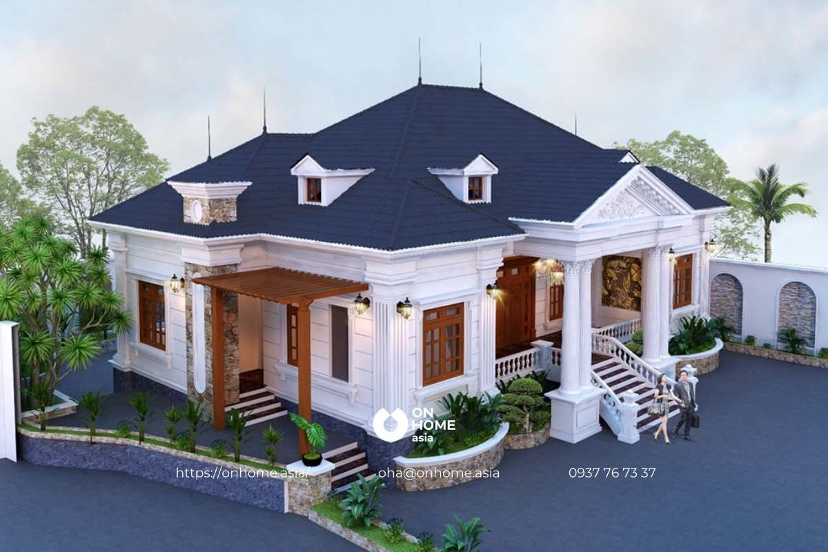 Mẫu biệt thự nhà vườn 1 tầng 3 phòng ngủ