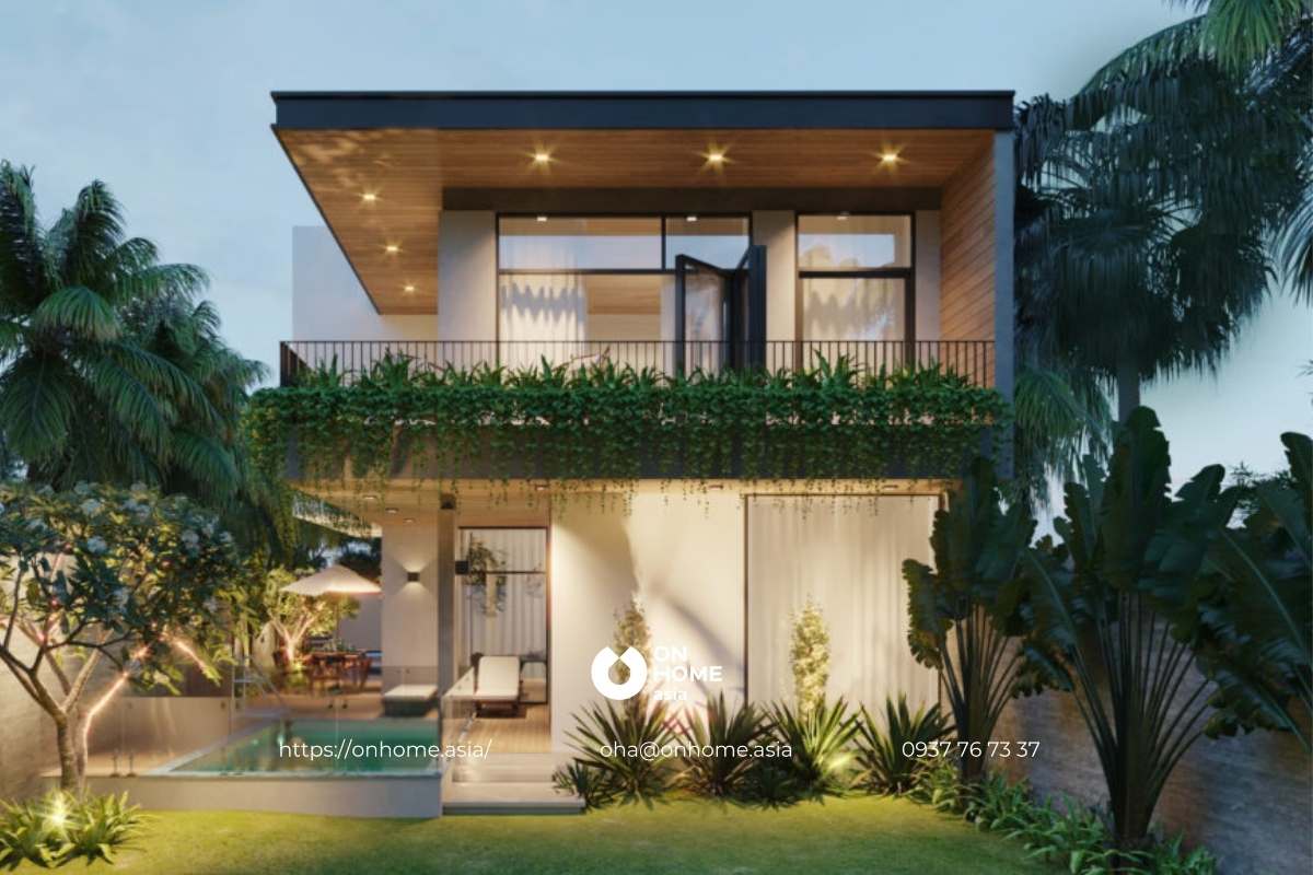 Biệt thự mini có sân vườn 180m2 đẹp