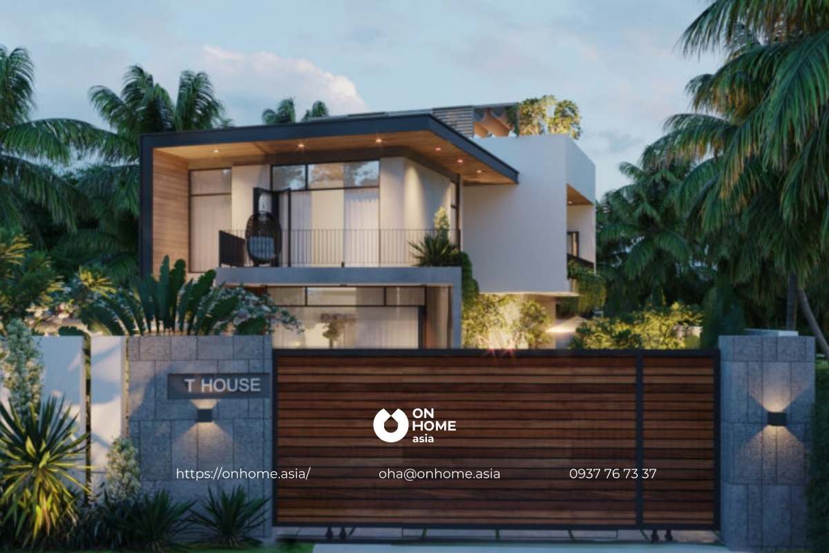 Mẫu biệt thự mini có sân vườn 180m2 đẹp