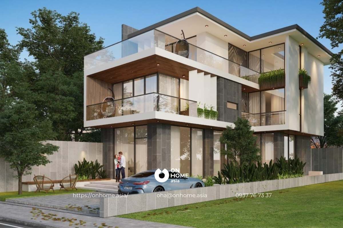 Biệt thự vườn mini 8x10 ấn tượng