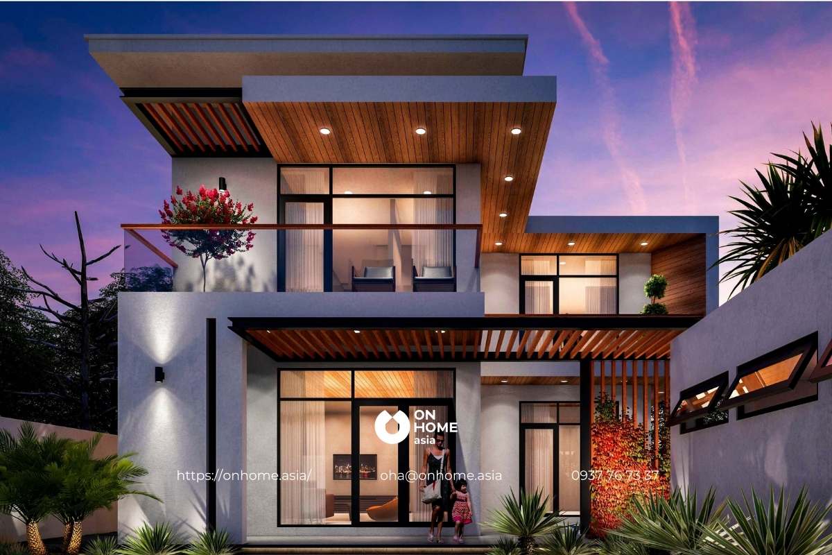 Thiết kế biệt thự vườn mini 8x10 ấn tượng