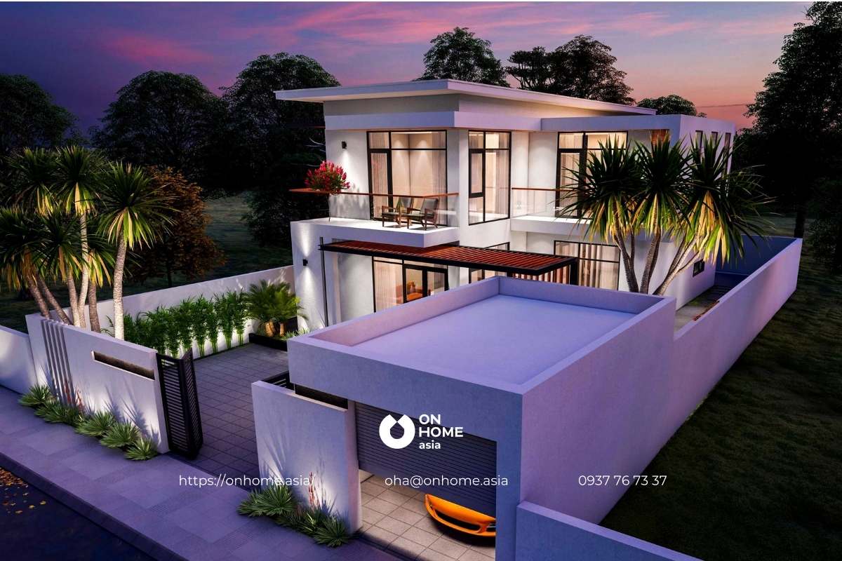 Thiết kế biệt thự vườn mini 8x10 đẹp