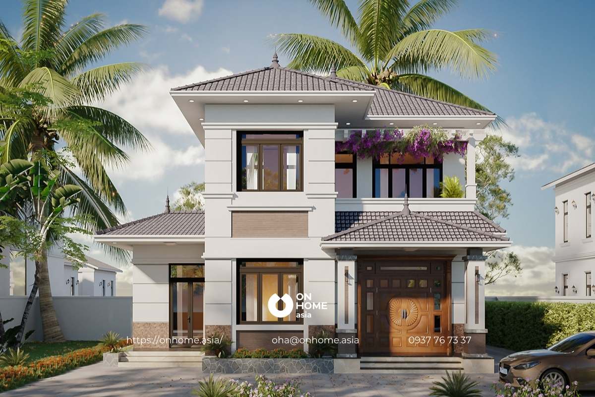 Biệt thự vườn 2 tầng mái thái sang trọng