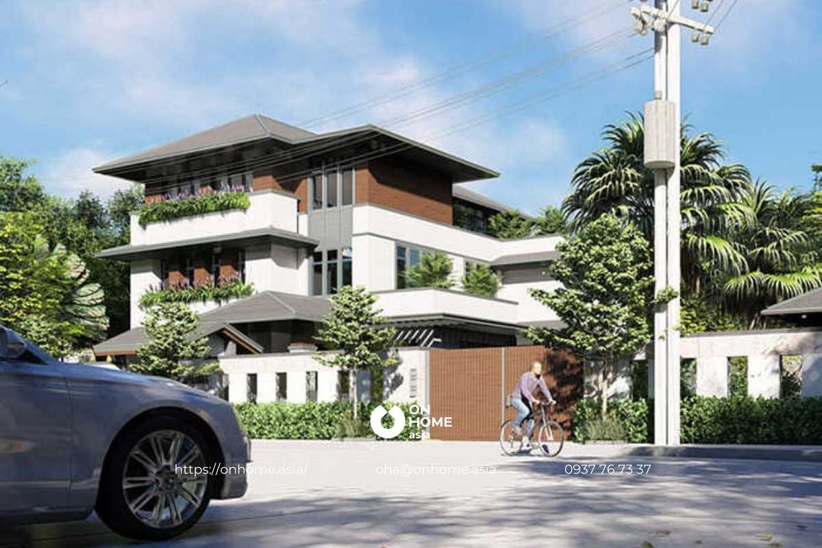 Biệt thự vườn mái Nhật 3 tầng đẹp