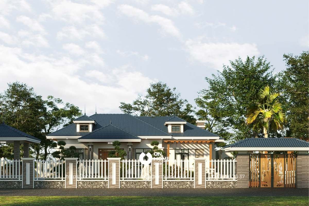 Biệt thự vườn cấp 4 sang trọng 4 phòng ngủ mái Nhật đẹp