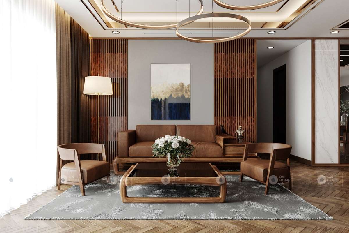 Trang trí bàn ghế gỗ phòng khách đẹp và sang trọng