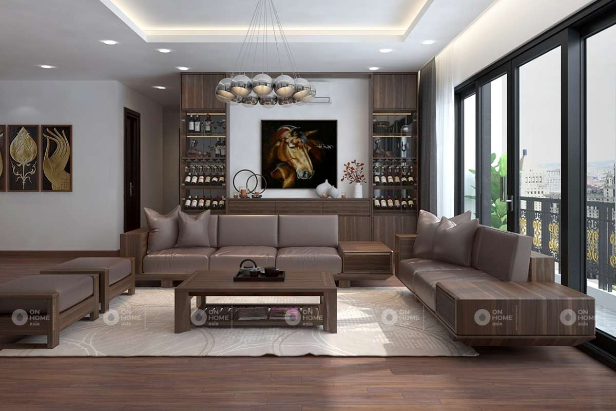 Cách kê bàn ghế gỗ phòng khách hợp phong thủy