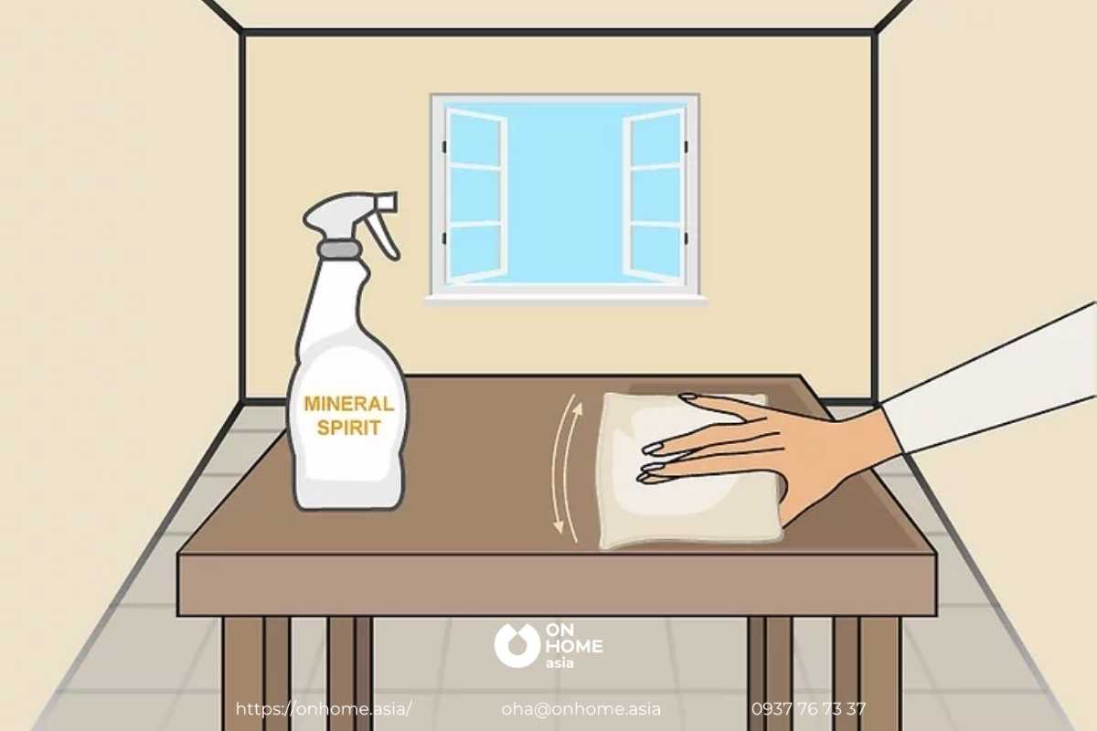 Sử dụng dung môi làm sạch đồ nội thất gỗ