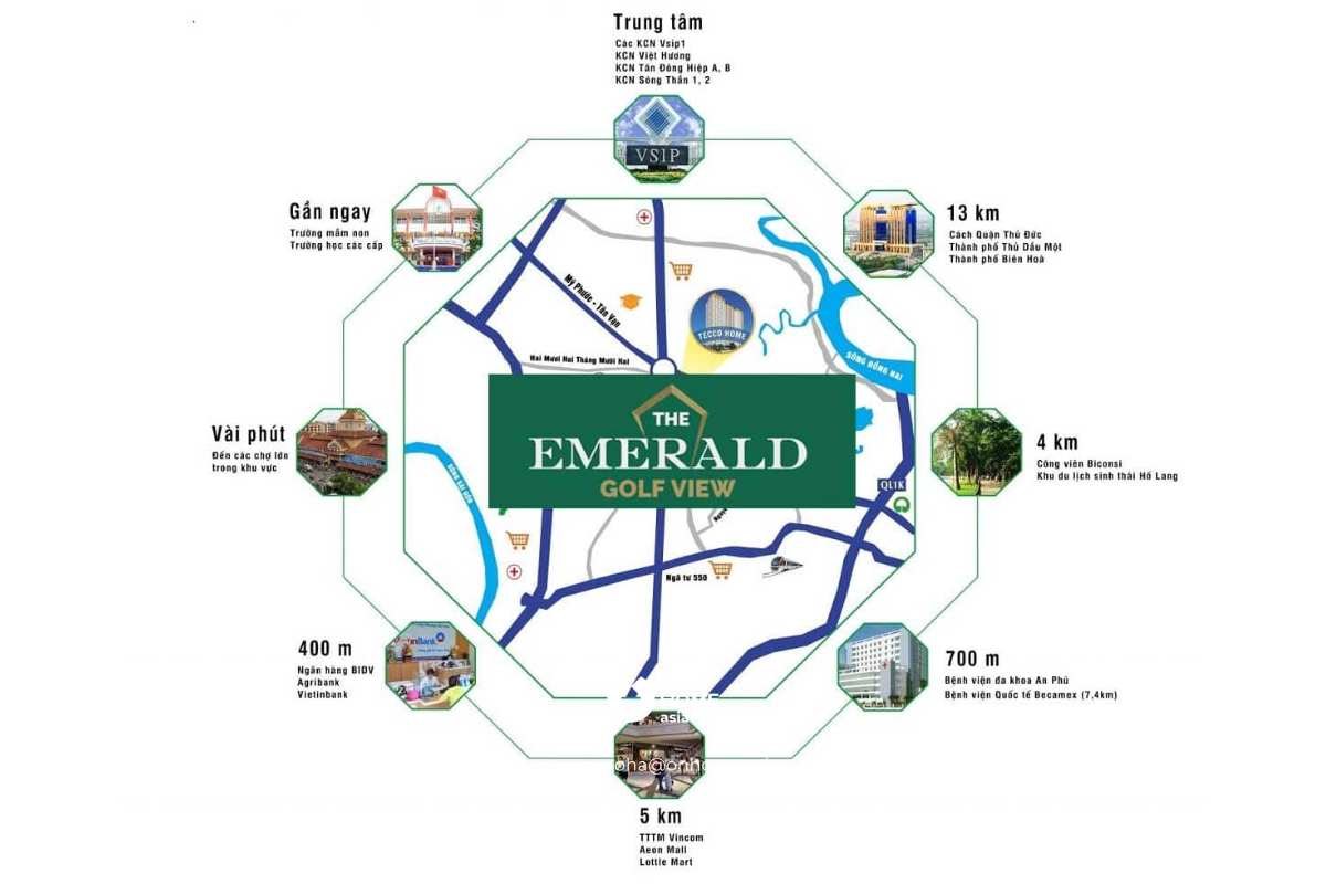 The Emerald Golf View có những tiện ích ngoại khu hấp dẫn