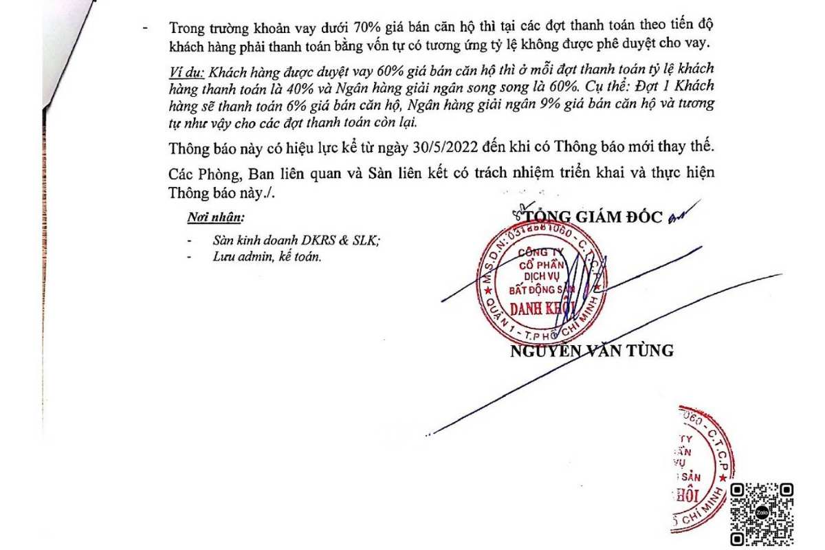 The Emerald Golf View có phương thức thanh toán hấp dẫn