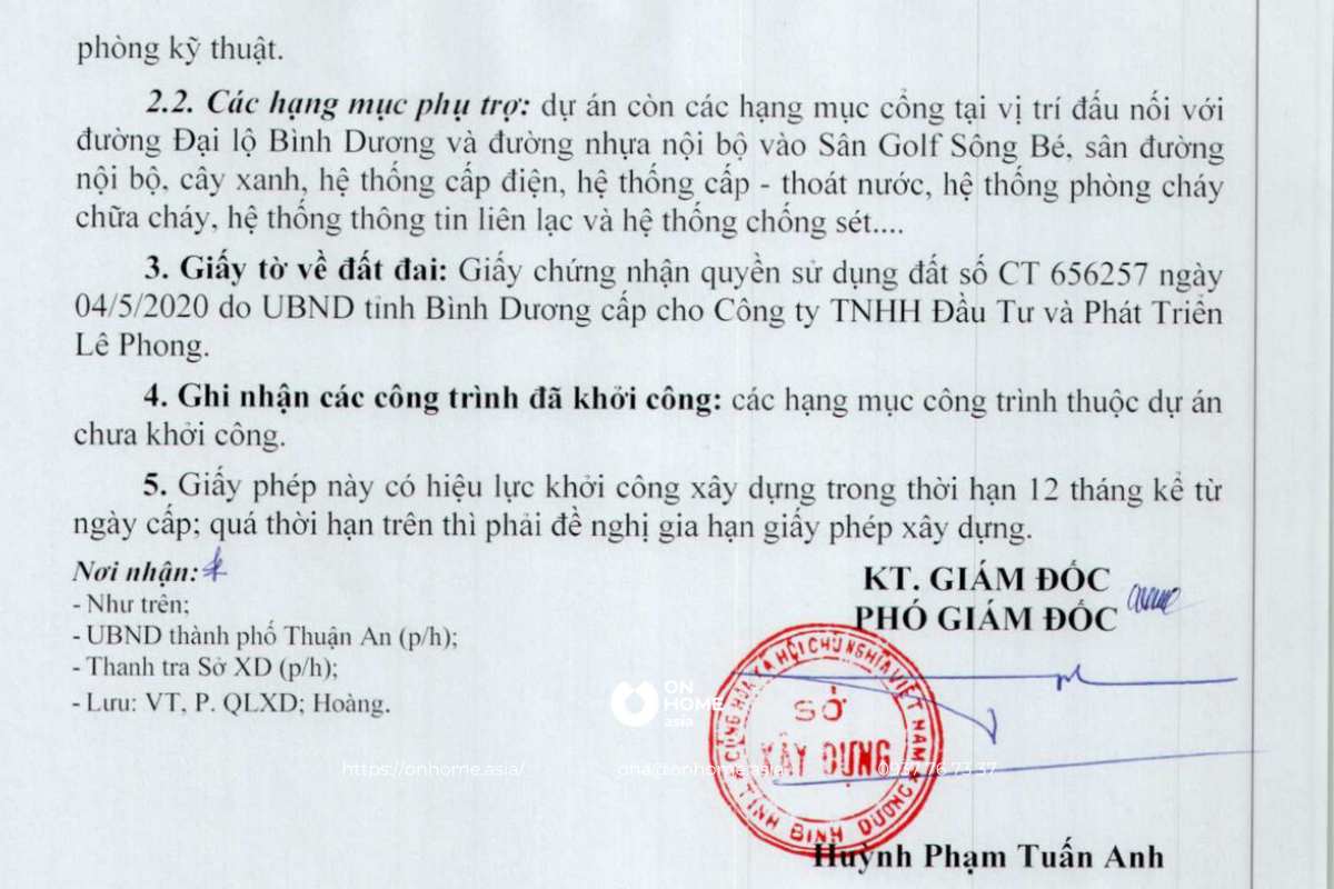 Giấy phép xây dựng dự án The Emerald Gold View