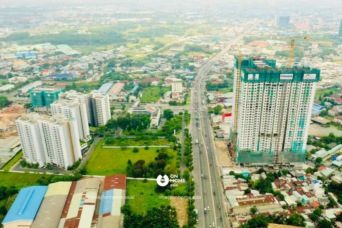 Toàn cảnh tiến độ xây dựng dự án The Emerald Golf View Thuận An